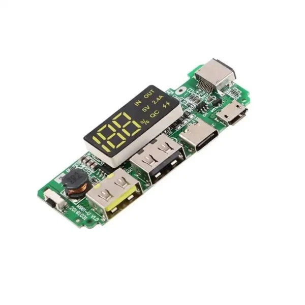 Charging Module Board Power Bank 5V 2.4A Dual USB Micro/Type-C USB With LED Display