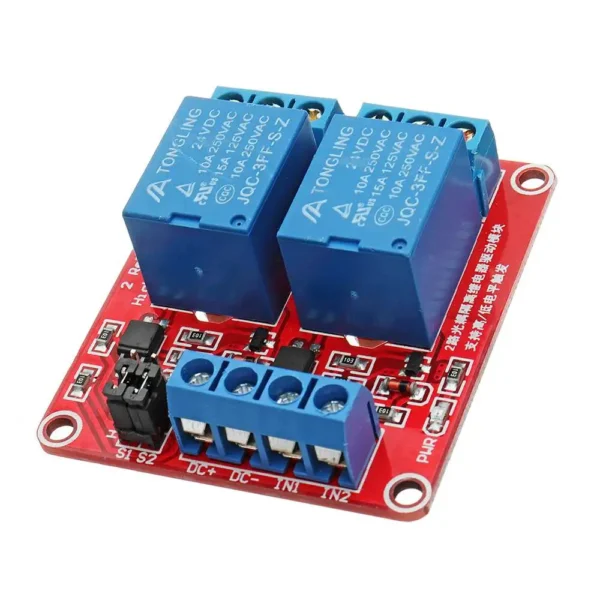 Relay Module (2 Channel) 24V with High/Low Level Trigger Selector
