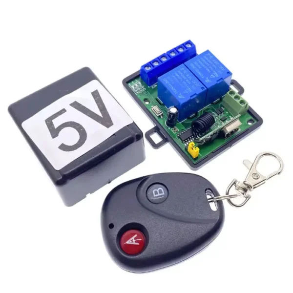 AC DC 5V-220VAC RF Wireless Relay Control Switch 2CH 433MHZ with Remote