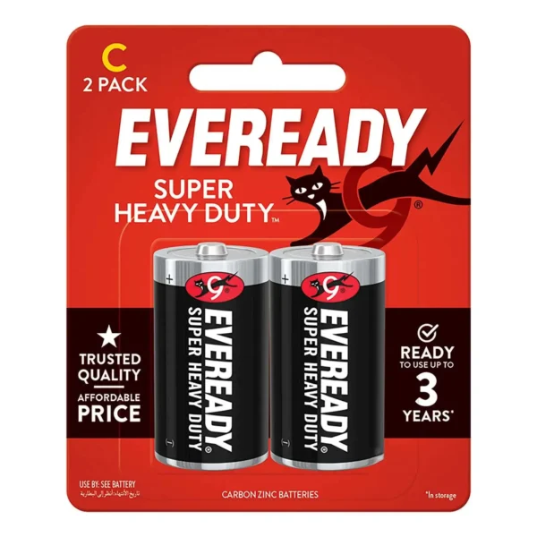 EVEREADY 1.5V Super Heavy Duty C Size Battery 2 Pcs