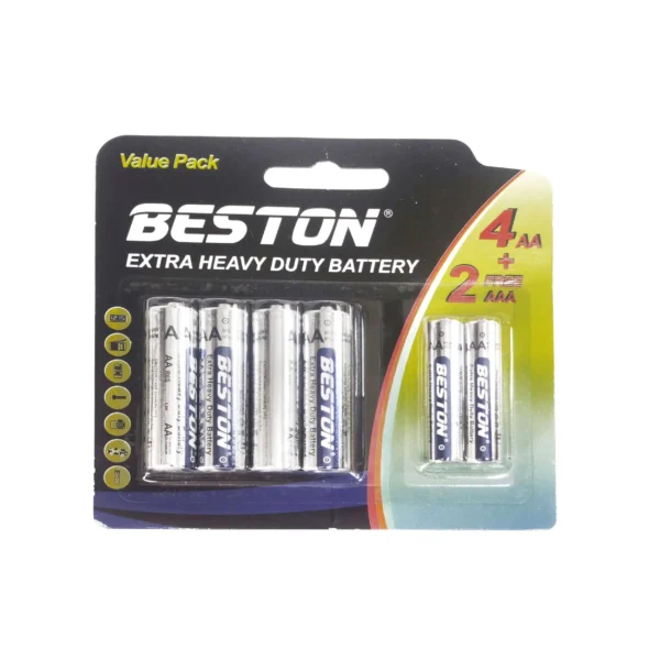 BESTON Battery Value Pack (AA R6S 1.5V 4Pcs+ AAA R03S 1.5V 2Pcs)