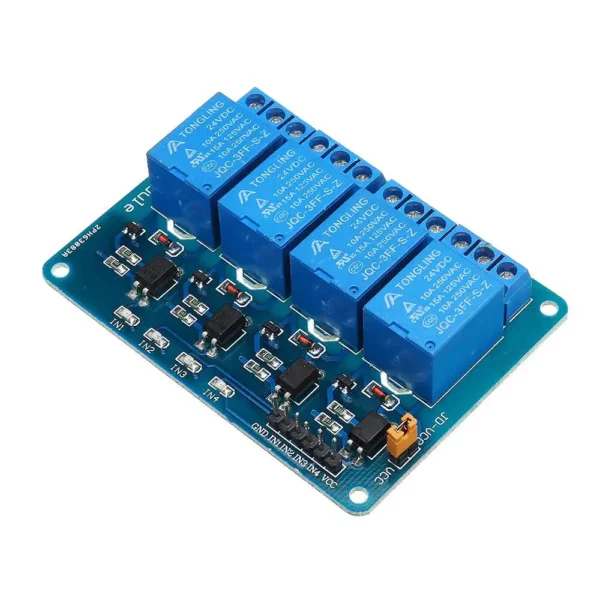 High-Power 4-Channel 24V Relay Module for Automation Systems