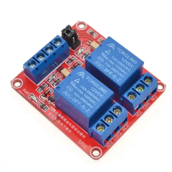 Relay Module (2 Channel) 12V with High/Low Level Trigger Selector