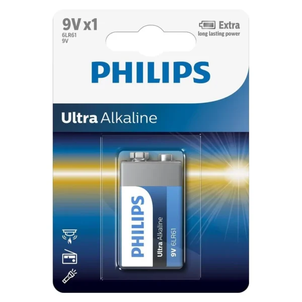 Philips Battery 6LR61E1B/97 Ultra Alkaline 9V