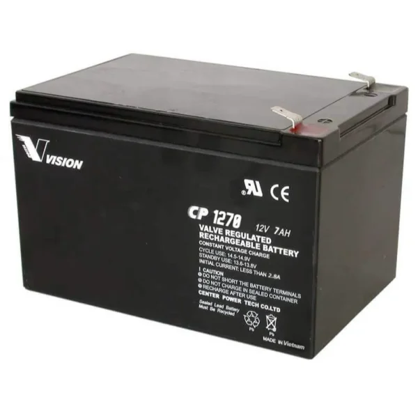 VISION CP1270 Acid Battery 12V 7A Made in Vietnam