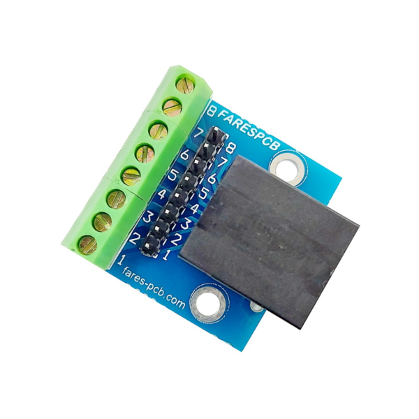 RJ45 to T.Block + Pin Header (Horizontal plugging) Breakout Board