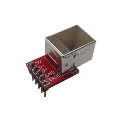 USB Type B Female to Pin Header (Horizontal Mount)