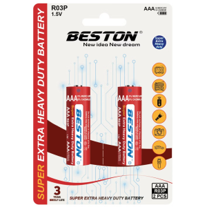 BESTON R03S Super Extra Heavy Duty AAA Battery 1.5V 2pcs