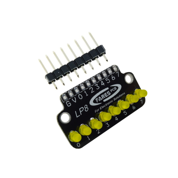 LP8 8-bit Active High Yellow LED Display Module