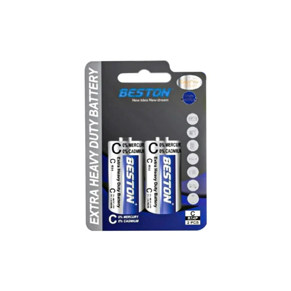 BESTON Extra Heavy Duty Battery Size-C R14S 1.5V 2 Pcs Cart