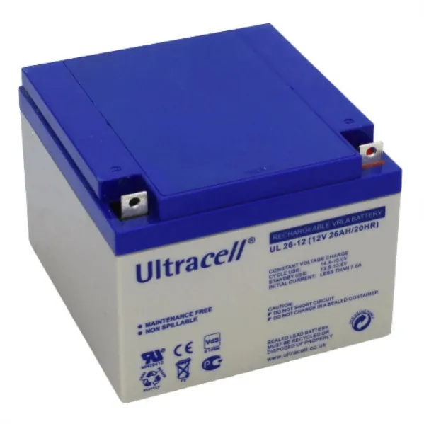 Ultracell Lead Acid Battery (UL26-12) 12V 26AH/20HR