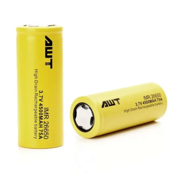 AWT Rechargeable Li-ion Battery IMR 26650 3.7V 4500mAh 75A High Drain