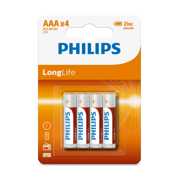 PHILIPS Battery R03L4B/97 1.5V AAA (4Pcs)
