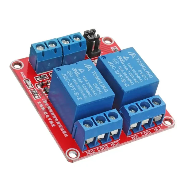 Relay Module (2 Channel) 5V with High/Low Level Trigger Selector