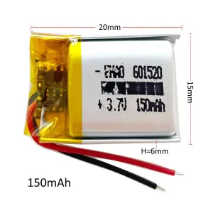 Rechargeable 601520 LIPO Battery Cell 3.7V 150mAh Wire Solder