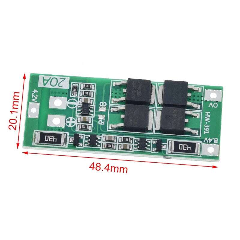 Lithium Battery Charger Protection Module (BMS) 2S 20A 8.4V (Balanced Version) - Image 2