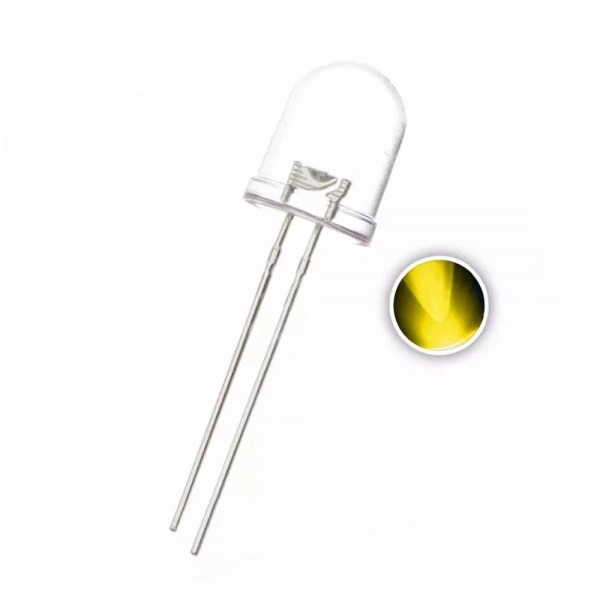 'Yellow LED Transparent 10mm