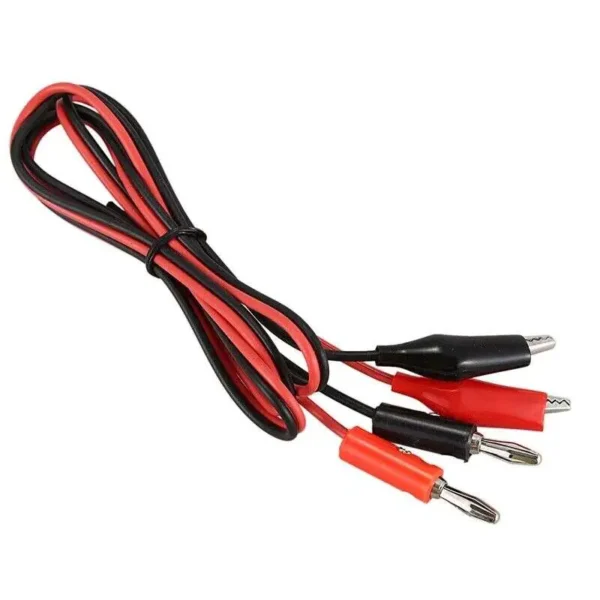 'Banana Plug to Crocodile Clip Pair Red & Black 1meter